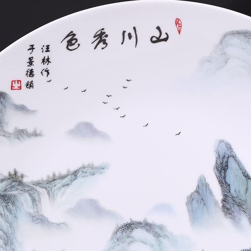 SDFGH ART keramička ukrasna ploča Kineska pejzažna ploča ukras ploča od drveta za pileći porculansko ploče