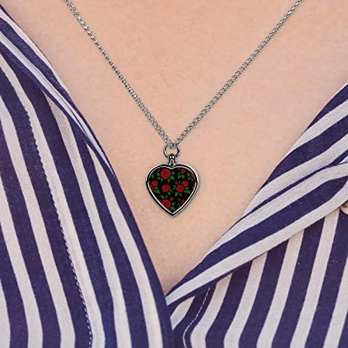 Vintage Rose Flowers pet urna ogrlica za pepeo Legura srce kremiranje nakit spomen privjesak