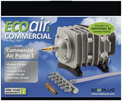 EcoPlus ECOair 1 Komercijalna vazdušna pumpa 793 GPH-18 W sa jednim izlazom sa 6 ventila