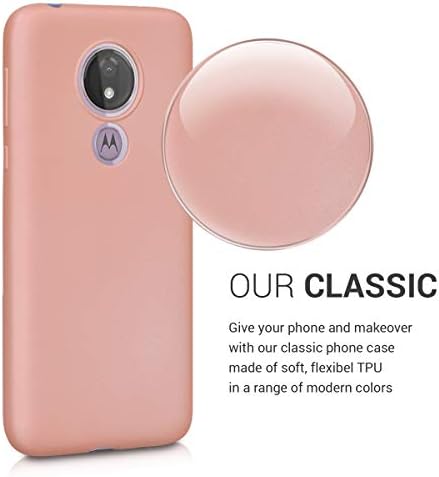 kwmobile TPU futrola kompatibilna sa Motorola Moto G7 Power-Case Meki Slim Smooth fleksibilni zaštitni poklopac telefona-metalik Rose Gold