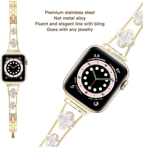 Rose Gold Cute Luxury Metal Diamond Slim Glitter Apple Watch Band 38mm 40mm 42mm 44mm iWatch se serija
