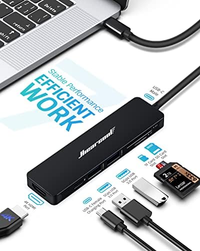 Hiearcool USB C Hub, Adapter USB C Dongle za MacBook Pro, 7 U 1 USB C na HDMI Multport Adapter,
