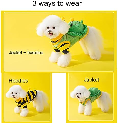 Anelekor 2 kom Smiješna topla mala pseća odjeća Halloween PET pčelinji kostim Zimski štenad duksevi i prsluk setovi flanel jakna sa D-prstenom za mačke psi