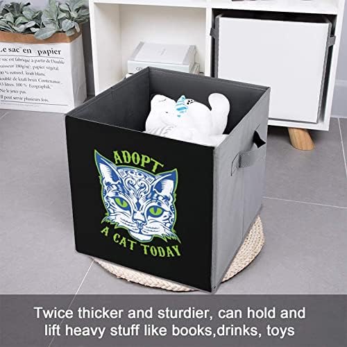 Usvojite mačke za skladištenje lica sa ručicama Sklopivi kante za kante za organizaciju košara za ormar za police