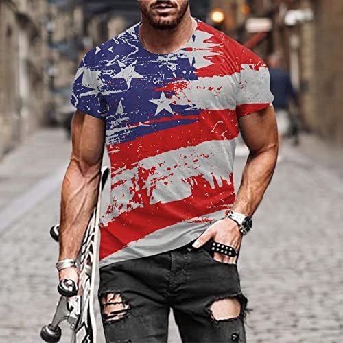 Muška američka zastava Majica Ljetni casual kratkih rukava Grafički print Tops mišićnog vježbanja