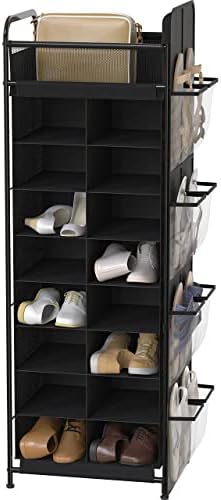 Jednostavna posuda za kuhanje stalak za cipele stalak sa bočnim visećim torbama 20-par, crna