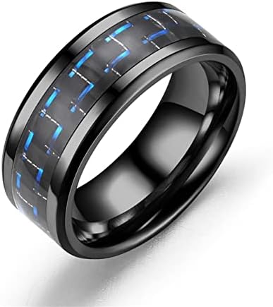 Vintage vjenčani angažman za angažman za muškarce za muškarce, mens crni prsten od nehrđajućeg
