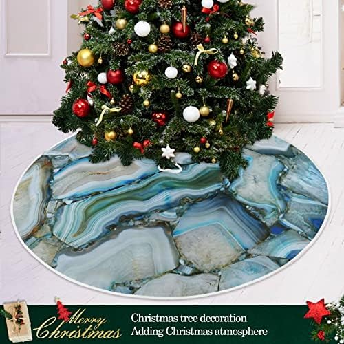 Oarencol Blue Azure Agate Marble Art Christmas Drvo suknja 36 inčni Xmas Dekoracije za odmor
