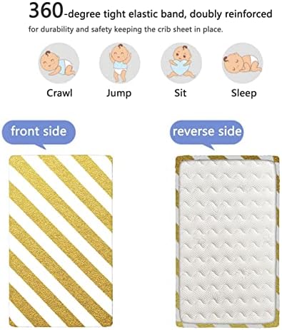 Striped tematski postavljeni mini krevetići, prijenosni mini krevetići posteljina madraca madrac