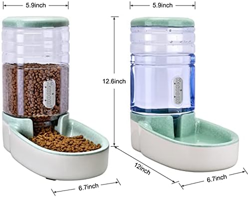 Automatska hranilica za mačke i dozator vode gravitacioni hranilac za hranu i set za vodu sa posudom za hranu za kućne ljubimce za malog srednjeg psa šteneta, velikog kapaciteta 1 galon x 2