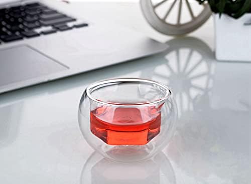 Xjhoma 1pc Novelty Mini sladak dvostruki zidni stakleni gongfu čaj za kavu čaj vode [br.4, 1pc]