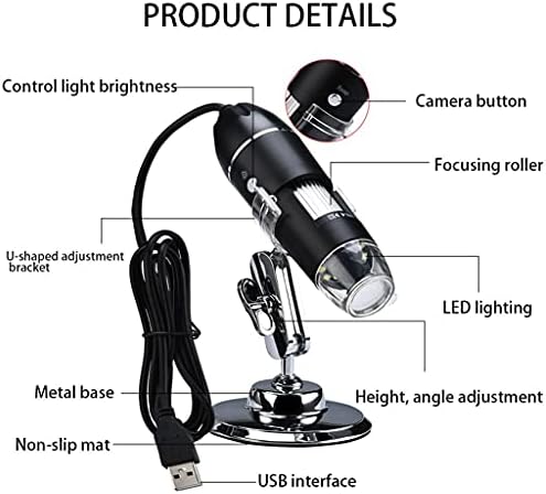 N / A podesivi 1600X 3 u 1 USB digitalni mikroskop Tip - C elektronski mikroskop kamera za 8