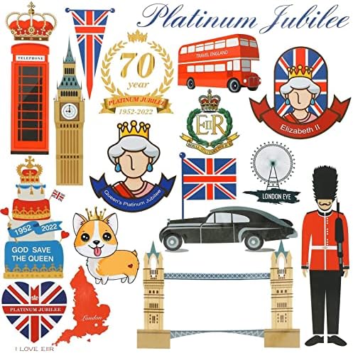 N / A / a 76kom Queen's Jubilee Decorations naljepnice, PVC naljepnice Party Decorations naljepnice, Union Jack Britanska Patriotska dekoracija za 2022 70th Queen Jubilee