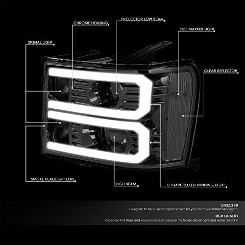 DNK MOTORING HL-LB-SIE07-SM-CL1 dimna sočiva LED u-Halo Bar projektor zamjena farova za 2007-2014 SIERRA