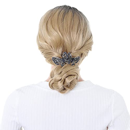 Woeoe 5 komada Crystal Butterfly Hair Barrettes Vintage francuski hair Clips Shining Rhinestones Metal Hair Decorative Accessories For Women Girls