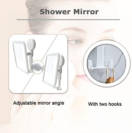 FullPlus tuš ogledalo sa snažnim usisnim, držačem za britvice i 360 stupnjeva rotacijski tuš za brijanje ogledala ogledala