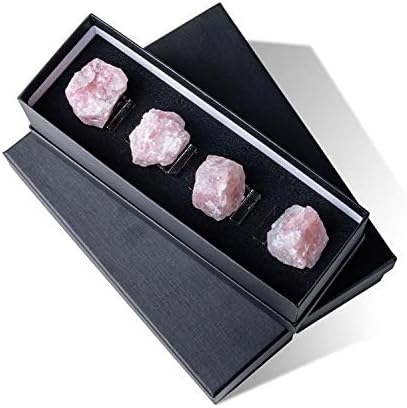 PDGJG 8pcs Rose Kvarcne salvete prljavštinu Držač salveta Organizirajte prirodni kamen ružičasti kristalni salveti