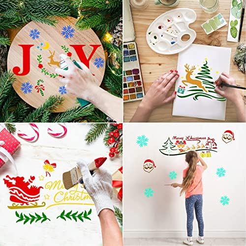 Julmelon 14 kom. Veliki božićni šabloni za slikanje na drvenu plastičnu plastičnu seosku kuću za crtanje