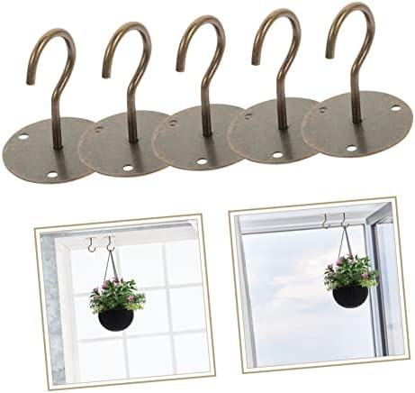Yardwe 5 setovi postrojenja crna vijenca vješalica za jake vijenac Vanjske kuke za viseće vješalice na otvorenom za viseće biljke Metalne lampionske vješalice