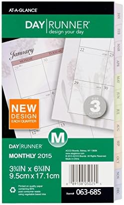 Day Runner Monthly Planner Refill 2015, Express Nature, 3.75 x 6.75 Inch Page Size