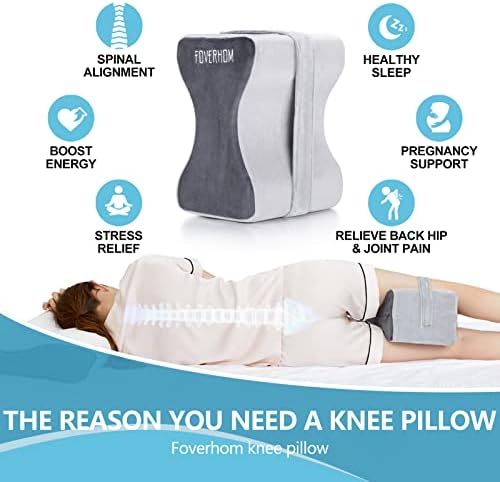 FOVERHOM memorijska pjena jastuk za koljena, ortopedski jastuk za noge za ublažavanje Sciatica, boli u leđima,