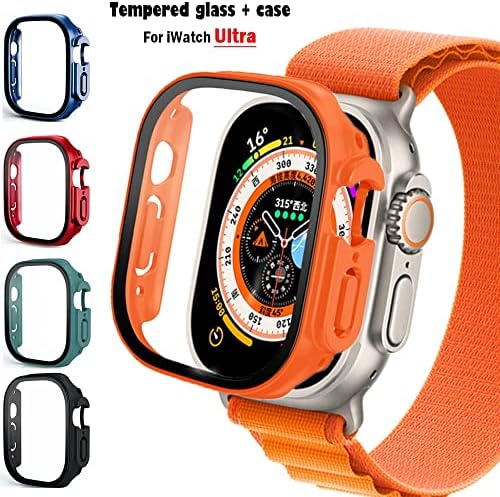 Sawidee Glass + futrola za Apple Watch Ultra 49 mm SmartWatch PC BUMPER + ZAŠTITNI PROTEKTOR OBJEKTIVANO IWATCH Series Band Pribor