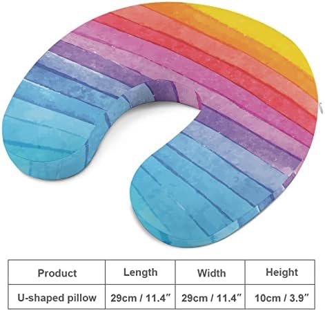 Rainbow boje Putni vrat jastuk za jastuk za memoriju u obliku avion jastuk za podršku za glavu
