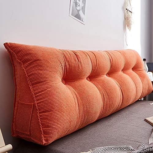Vrhovi pozicionirača za čitanje jastuka, veliki jastuk za jastuk od trokutastih klinaca, jastuk za naslon za naslonu za uzgoj s uklonjivim poklopcem-narandžastom 59x18x9inch