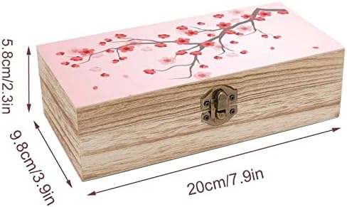 Nudquio Cherry Blossom Drveni organizator za pohranu sa retro bravom za fotografije nakita za nakit nalaze