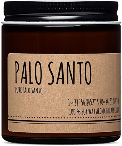 Maison Palo Santo | Pure Palo Santo svijeća | Esencijalna aromaterapija za ulje | 4oz soja Wax Palo Santo mirisna svijeća | Palo Santo iz Ekvadora | Pročišćavanje i čišćenje svijeća | Besplatno Palo Santo