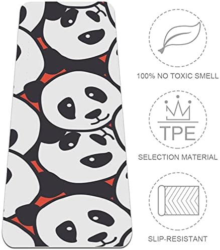6mm ekstra debela prostirka za jogu, Panda Head Doodle Print Eco-Friendly TPE prostirke za vježbe Pilates