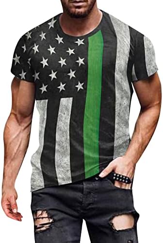 XXBR majice kratkih rukava za muškarce, američka zastava Štampaj grafički tees Patriotske košulje Muscle Work