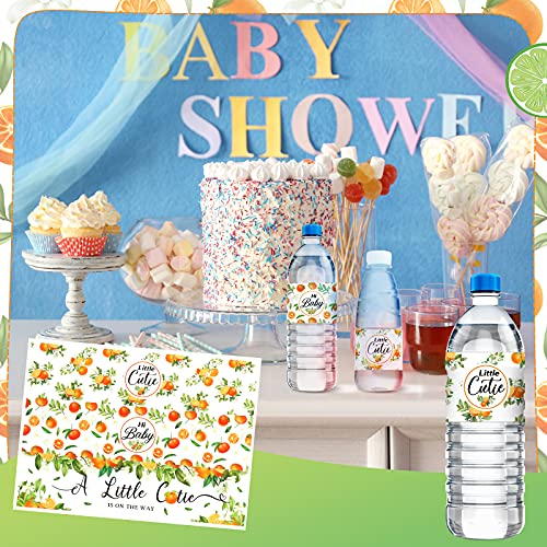 48 komada little Cutie Baby Shower naljepnice za flašicu vode narandžaste naljepnice za flašu vode Party Favors dekoracije za dječaka djevojčica Baby Shower, 3 stila