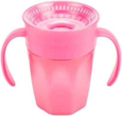 Dr. Brown Milestones Cheers 360 trening Sippy Cup sa ručkama za bebe i malu decu, Pink, 7oz, BPA besplatno, 6m+