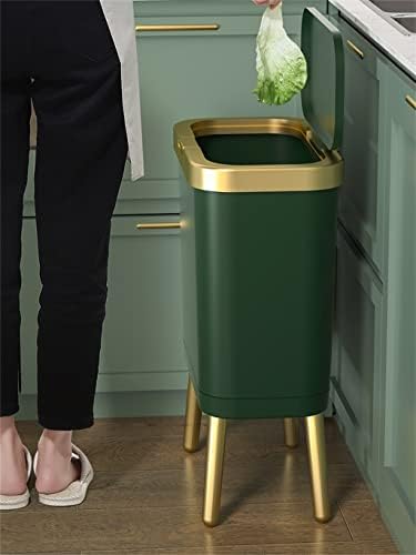 EYHLKM 15L Zlatno smeće za kuhinju kupatilo četvoropunjeno plastično kanta za gusujuće tipke s kanticom sa poklopcem