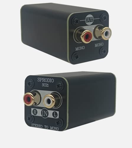 Sprodio Jedan stereo za mono pretvarač, RCA l / R Audio adapter stereo za mono rezanje Adapter kabela SC21