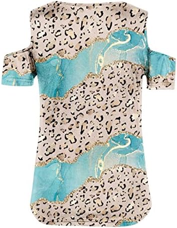 Miashui ljetne majice Žene žene Ljeto Ležerne prilike Majica Slatka hladnog ramena kratki rukav V Vrući na vratu Čvrsti