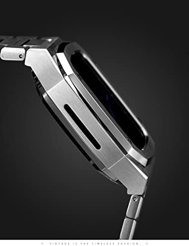 Torbica od nehrđajućeg čelika Maalya za Apple Watch Band Modifikacija 45mm 44mm 41mm Metal mod komplet set za iWatch seriju 7 6 SE 5 4 3 2 1