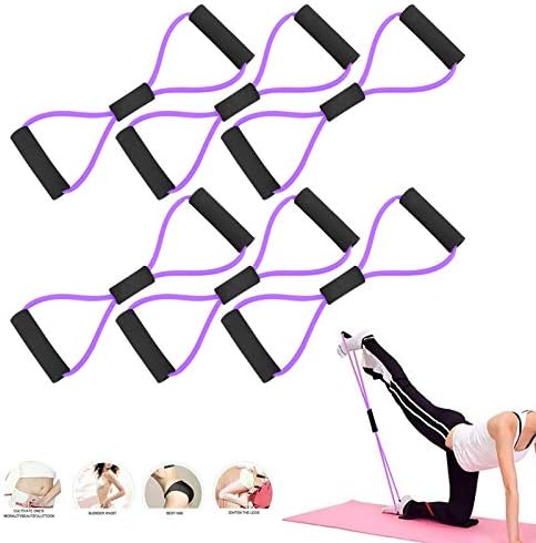 Zyhhdp 6pcs Fitness Yoga Traka za trening, 8 riječi vuče konop, kandži za otpornost na teretanu, rastezljive