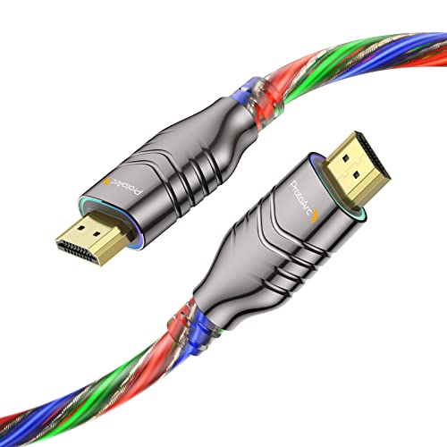 Protoarc 8K RGB HDMI kabel 6,56ft, HDMI 2.1 kabl velike brzine za igre za igranje HDMI kabel sa LED svjetlom,