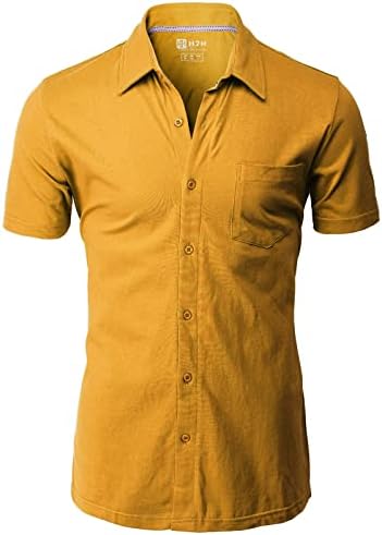 H2H muške ležerne majice slim fit pamučne majice dugi / kratki rukav dres pamučni majica