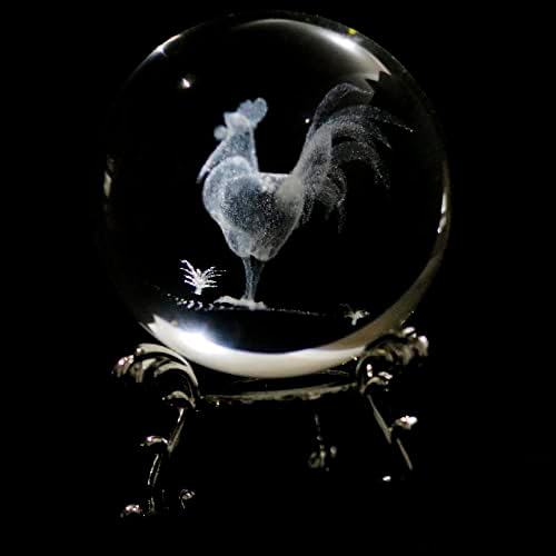 VSKIKRIS 3D Kristalna kugla sa vučnim figuricama Staklene kuglice sa štandom 3D kristalno sfere papir