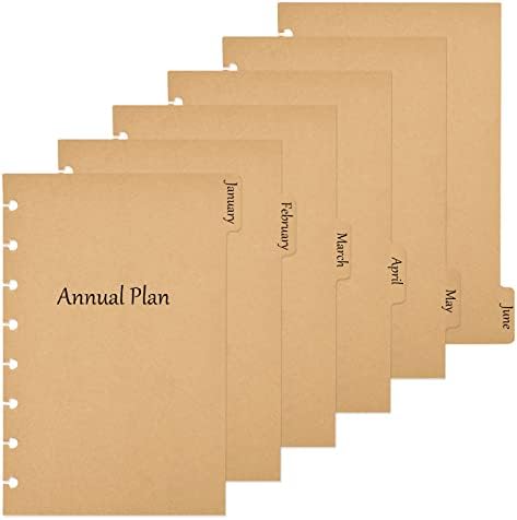 6 Tab Junior veličina kraft papira razdjelnici stranica sa tabovima Kraft papir Binder Tabs prazne indeksne razdjelnike za kancelarijski Planer Organizator zalihe