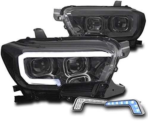 ZMAUTOPARTS LED sekvencijalni signalni projektor farovi dim w / plavi DRL kompatibilan sa -23 Toyota Tacoma TRD / ograničeno