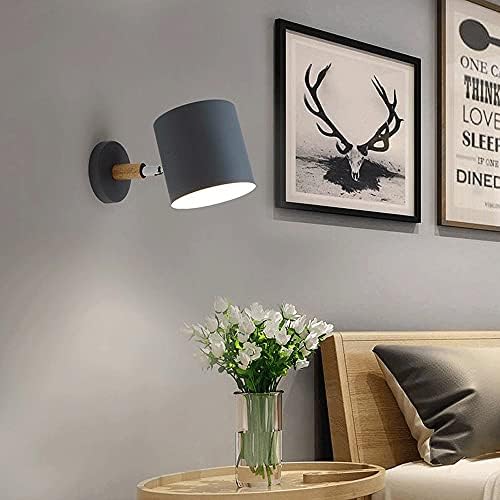 Zidne lampe za dnevni boravak Creative single head dizajn u boji Stropna lampa, metalna lampa od gumene drvene lampe tijelo zidno svjetlo E27 zidna svjetla za unutrašnju dekoraciju za noćno proučavanje