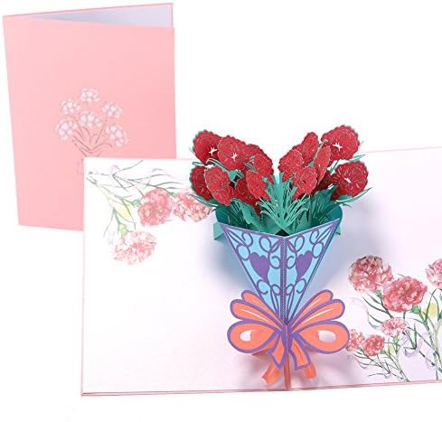 Papir Spiritz cvijet 3D Pop up kartica čestitka Art ukras za par supruga muž kćer mama Majčin dan godišnjica djevojka dečko