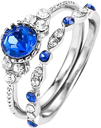 Dainty lanca prstena za žene 2 komada pojedinačni set poklon setova prijedlog prstena srebrna mladenka Retro