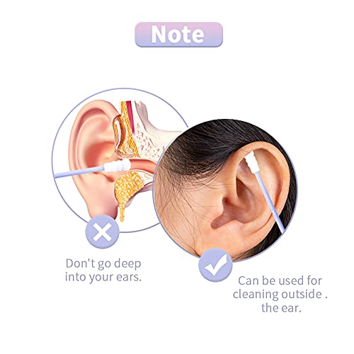 Pamučne briseve 2 paket prenosni silikonski bris čistim dvostrukim vrhom čišćenja uši kozmetički