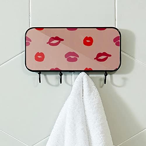 Lyetny ručnik držač za ručnike za ručnik u kupaonici Dekor ogrtač ogrtač odjeća crvene ružičaste žene usne Ispis