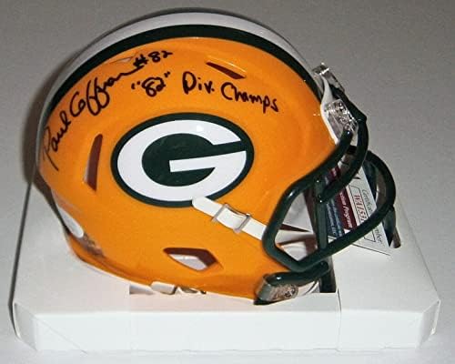PACKERS Paul Coffman potpisao mini kacigu w / ' 82 Division Champs JSA COA sa automatskim autogramom NFL kacige